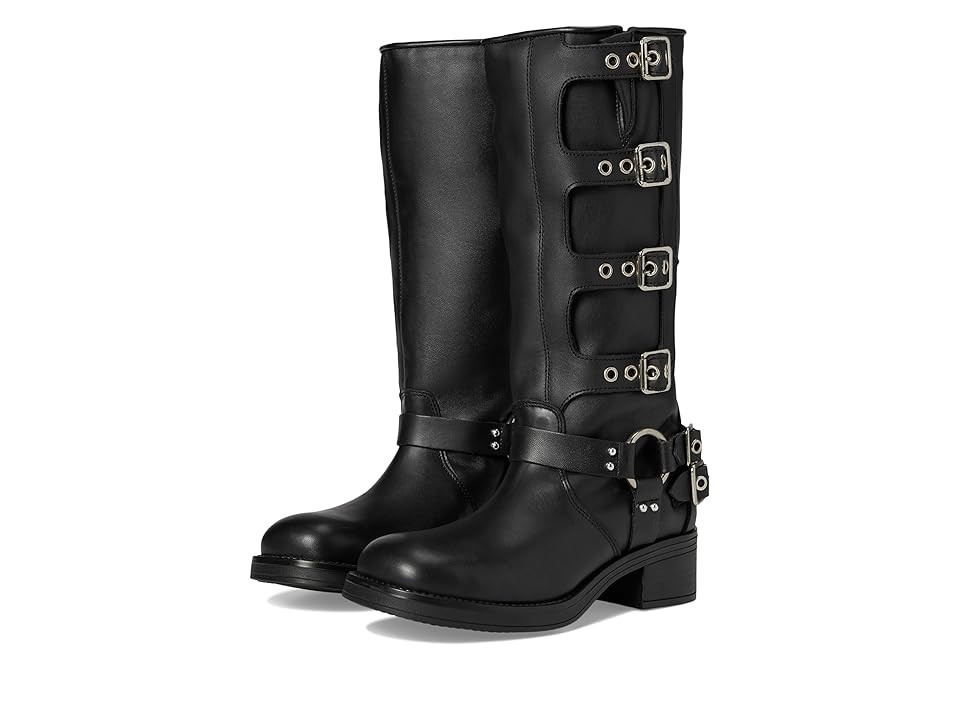 Steve Madden Rocky Boot Women's Shoes Black Leather : 5.5 M | Zappos