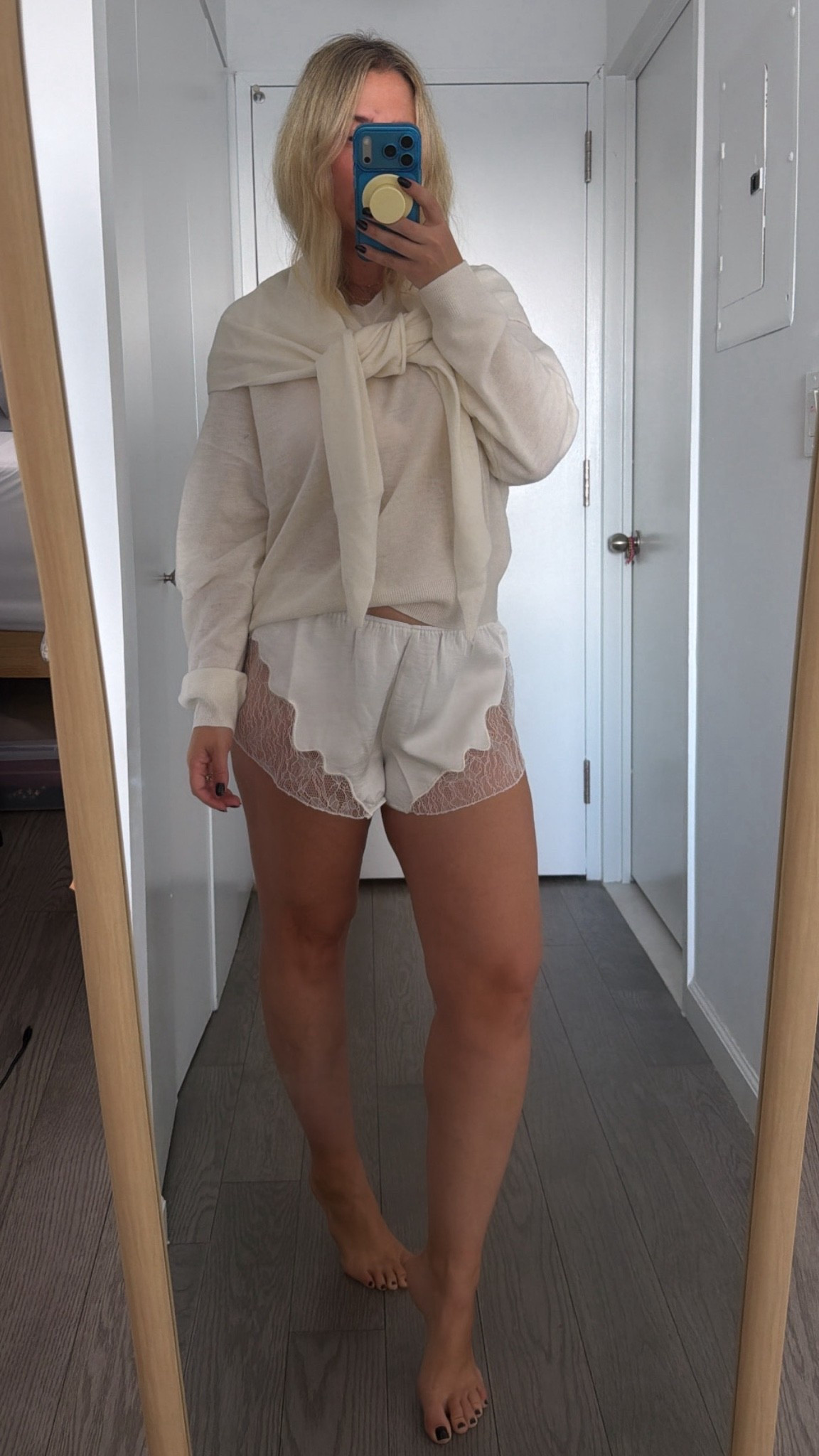 Shorts on sale for $34 (I'm wearing a size small) & this awesome sweater with detachable s — daily edit cover from Found by Em