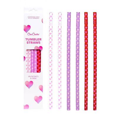 CharCharms 6pk Valentines Water Bottle Straws | Target