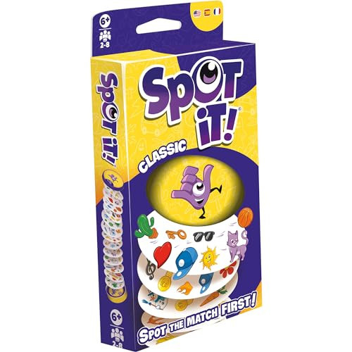 Asmodee Spot It! Classic Card Game (2024 Refresh) - Eco-Blister Edition, 5-in-1 Visual Perception Game for Quick Reflexes and Family Fun, Ages 6+, 2-8 Players, 10 Minute Playtime | Amazon (US)
