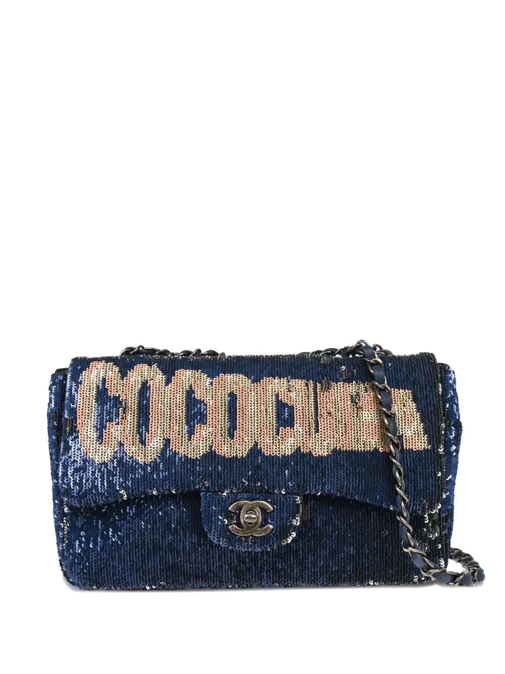 CHANEL Pre-Owned 2016 Coco Cuba Single Flap Chain shoulder bag - Blue | Farfetch Global