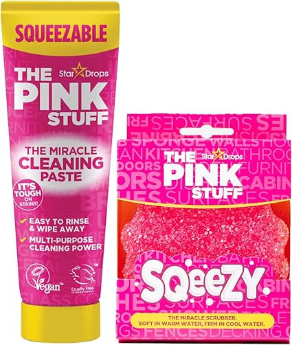 The Pink Stuff Squeezable Cleaning Paste 300g with SQeeZY Scrubber Sponge | Powerful Multi Purpos... | Amazon (US)