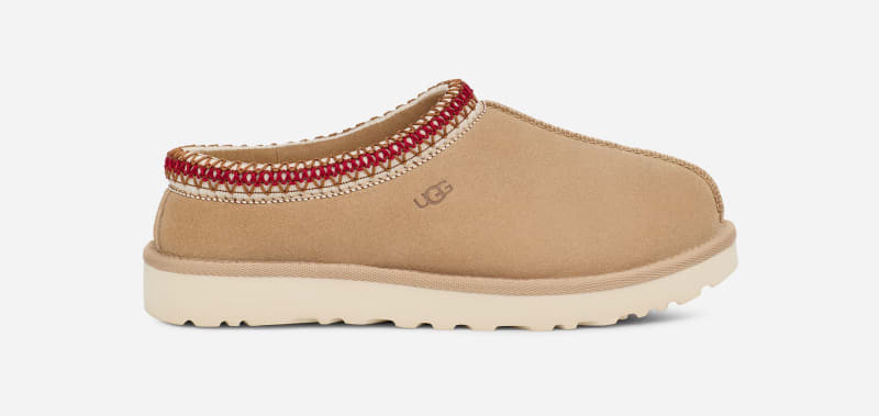 UGG® Women's Tasman Slipper Sheepskin Clogs Slippers in Sand/dark Cherry, Size 5 | UGG (US)
