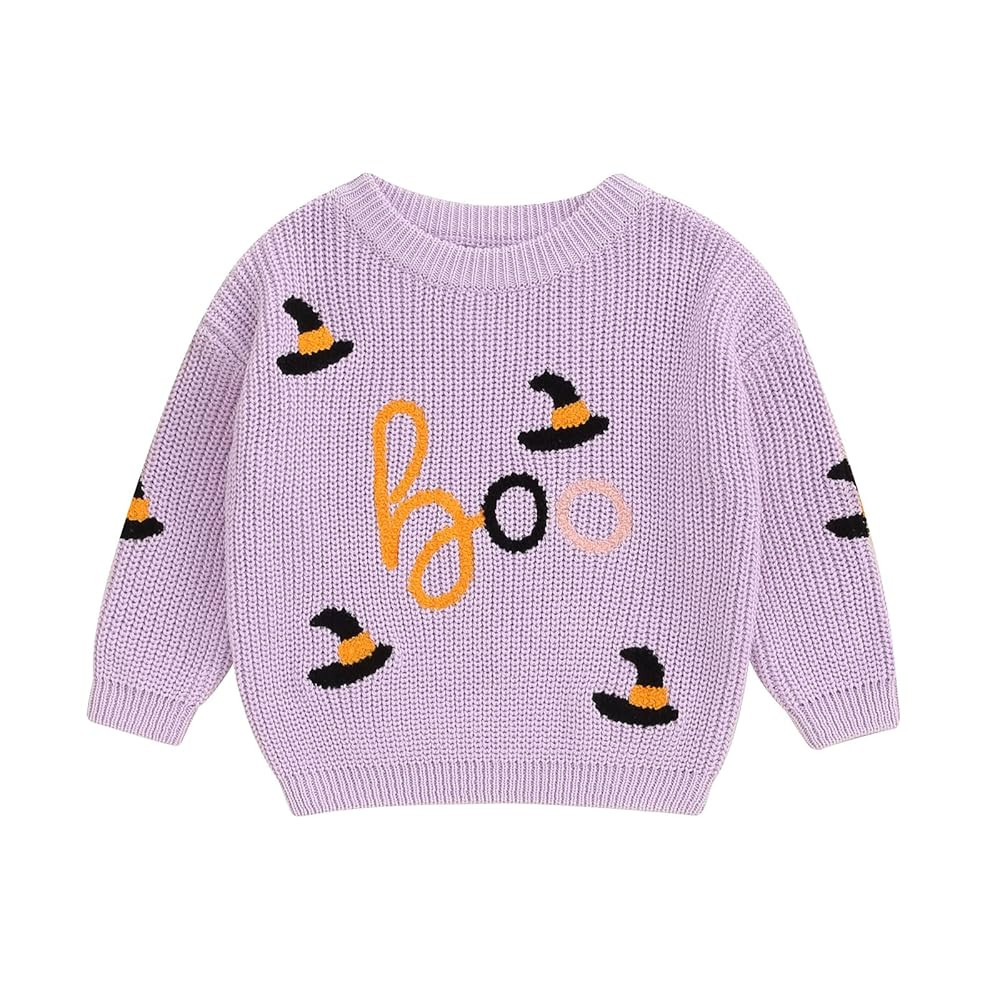 Toddler Baby Girl Boy Halloween Outfit Pumpkin Chunky Knit Sweater Warm Sweatshirt Long Sleeve T-... | Amazon (US)