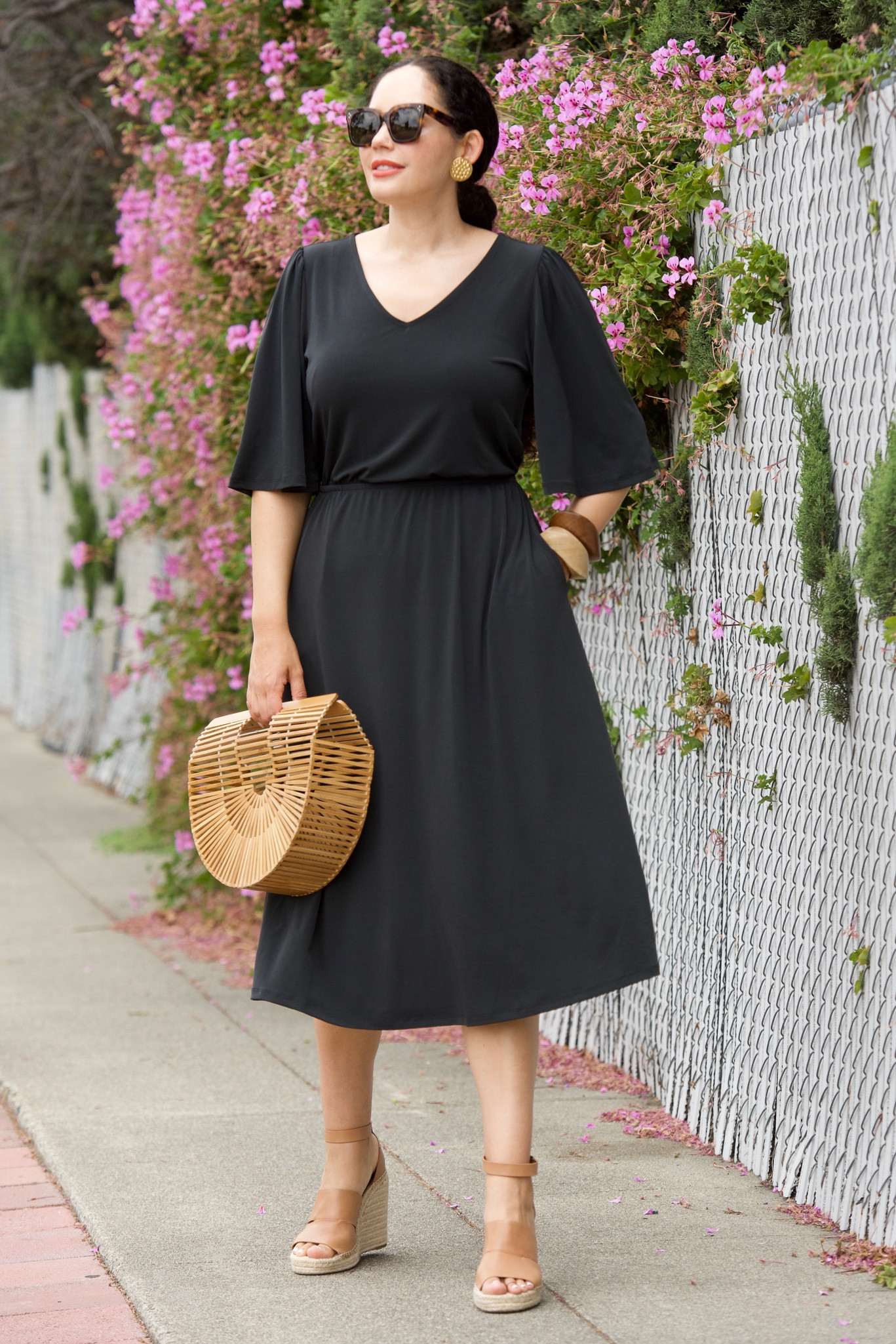 Flutter sleeve midi dress with pockets 

#LTKcurves #LTKunder50 #LTKwedding