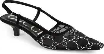 Tom GG Crystal Kitten Heel Slingback Pump (Women) | Nordstrom