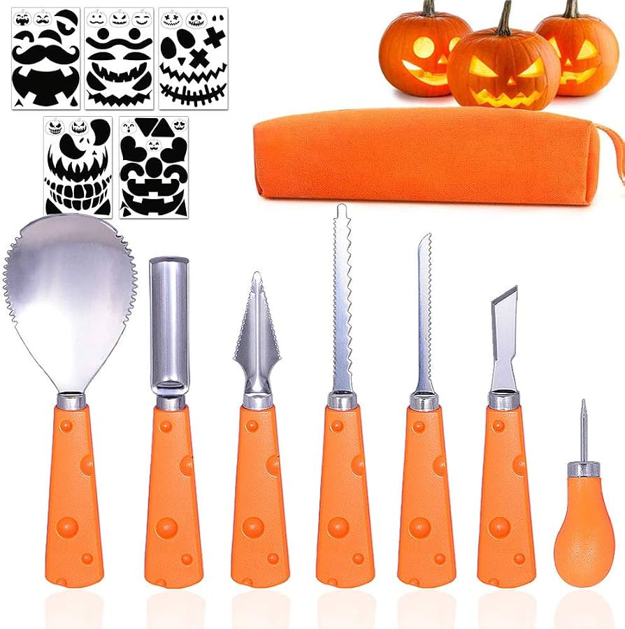 7 Packs Pumpkin Carving Kit with Stencils, (Halloween Pumpkin Carving Tools Set) | Amazon (US)