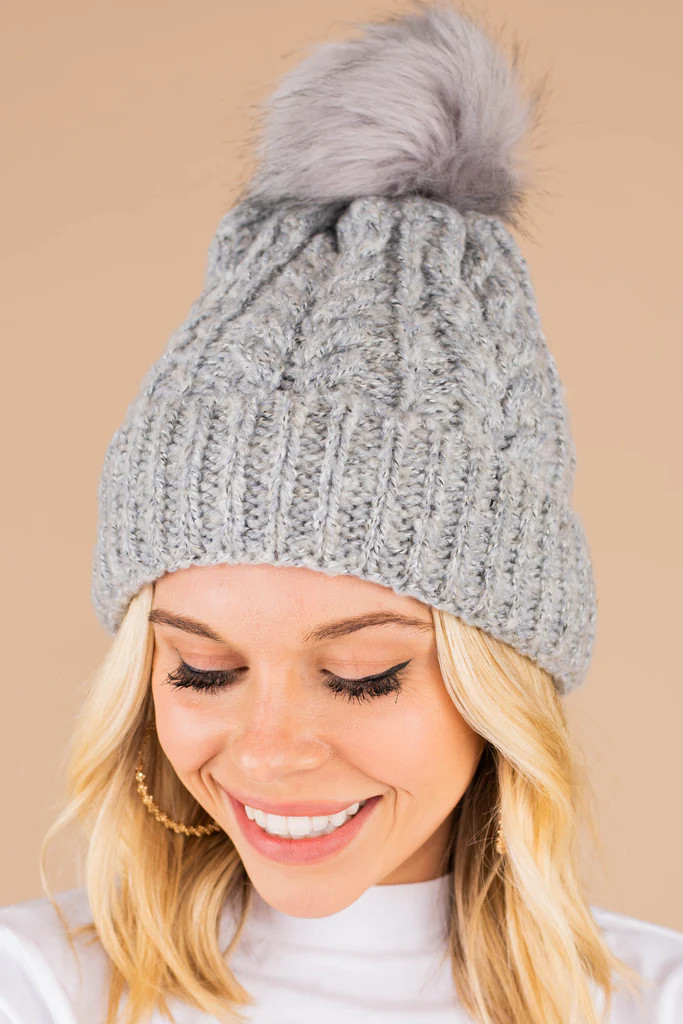 Good Thinking Gray Lined Beanie | The Mint Julep Boutique