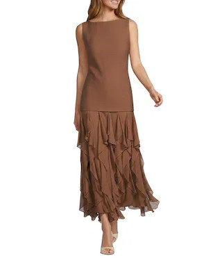 Antonio Melani Sarai Corkscrew Boat Neck Sleeveless Sheath Maxi Dress - 6 | Dillard's