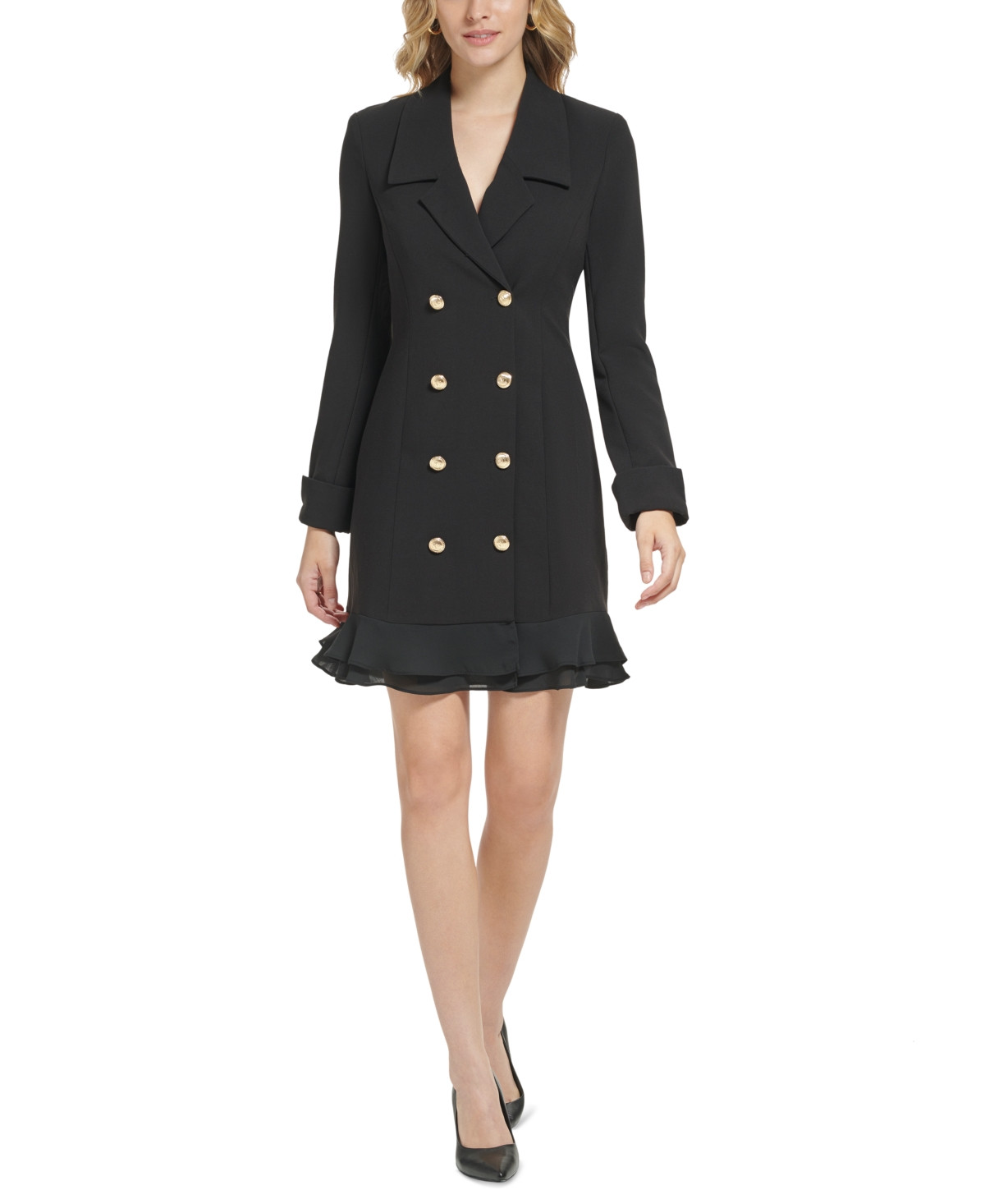 Karl Lagerfeld Paris Women's Ruffled-Trim Blazer Dress | Macys (US)
