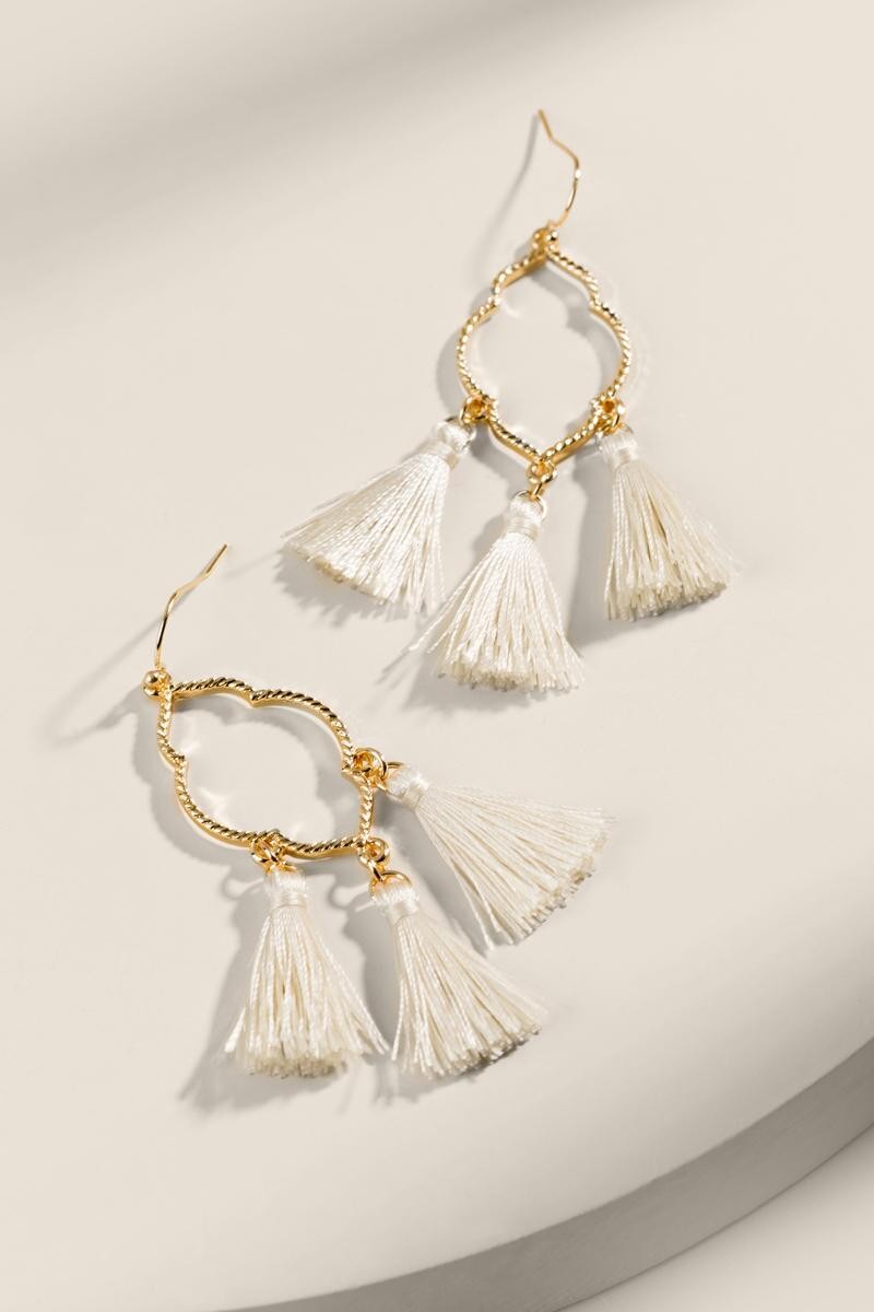 Pamela Morrocan Shape Tassel Earrings | Francesca’s Collections