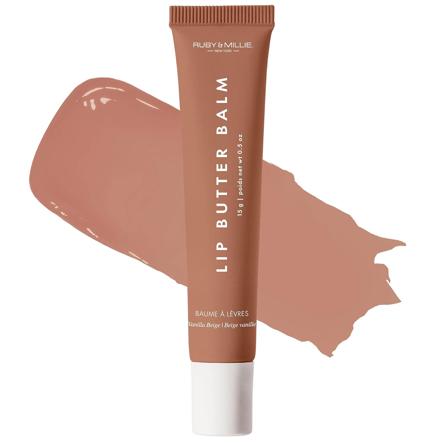 Ruby & Millie Tinted Lip Balm Vanilla Beige - Hydrating Vanilla Lip Balm - Moisturizing Lip Butter Balm Treatment - Tinted Glossy Vegan Lipbalm 0.5 Oz | Amazon (US)