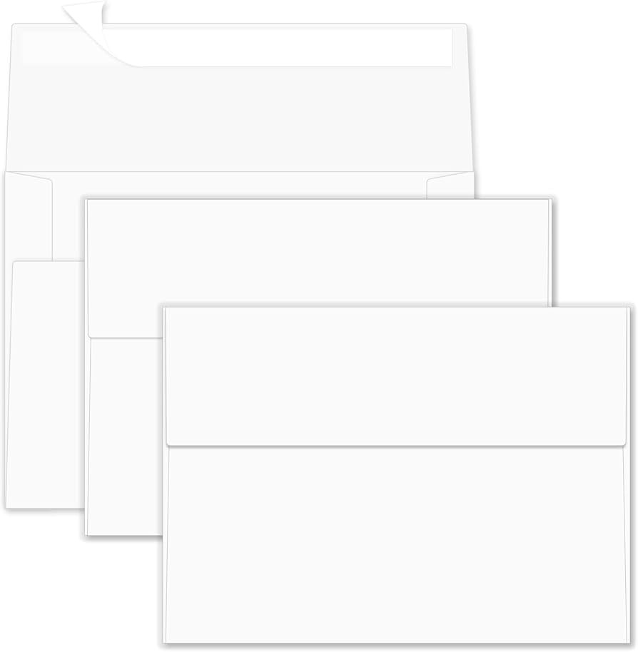 5x7 Envelopes For Invitation,A7 Envelope white,50 pack 5x7 card Envelopes Self Seal,for weddings,... | Amazon (US)