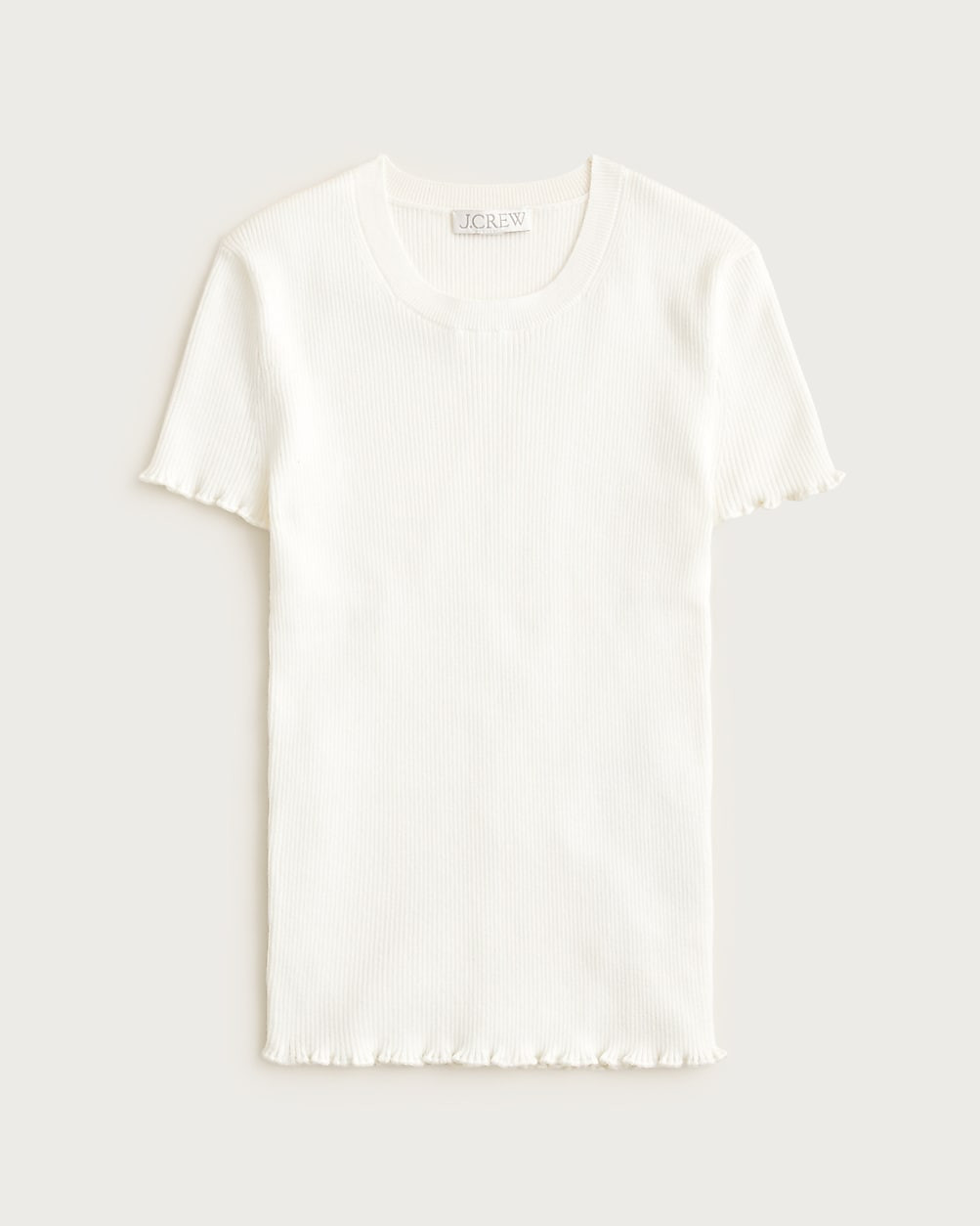 Ruffle-trim T-shirt in TENCEL™-blend | J. Crew US