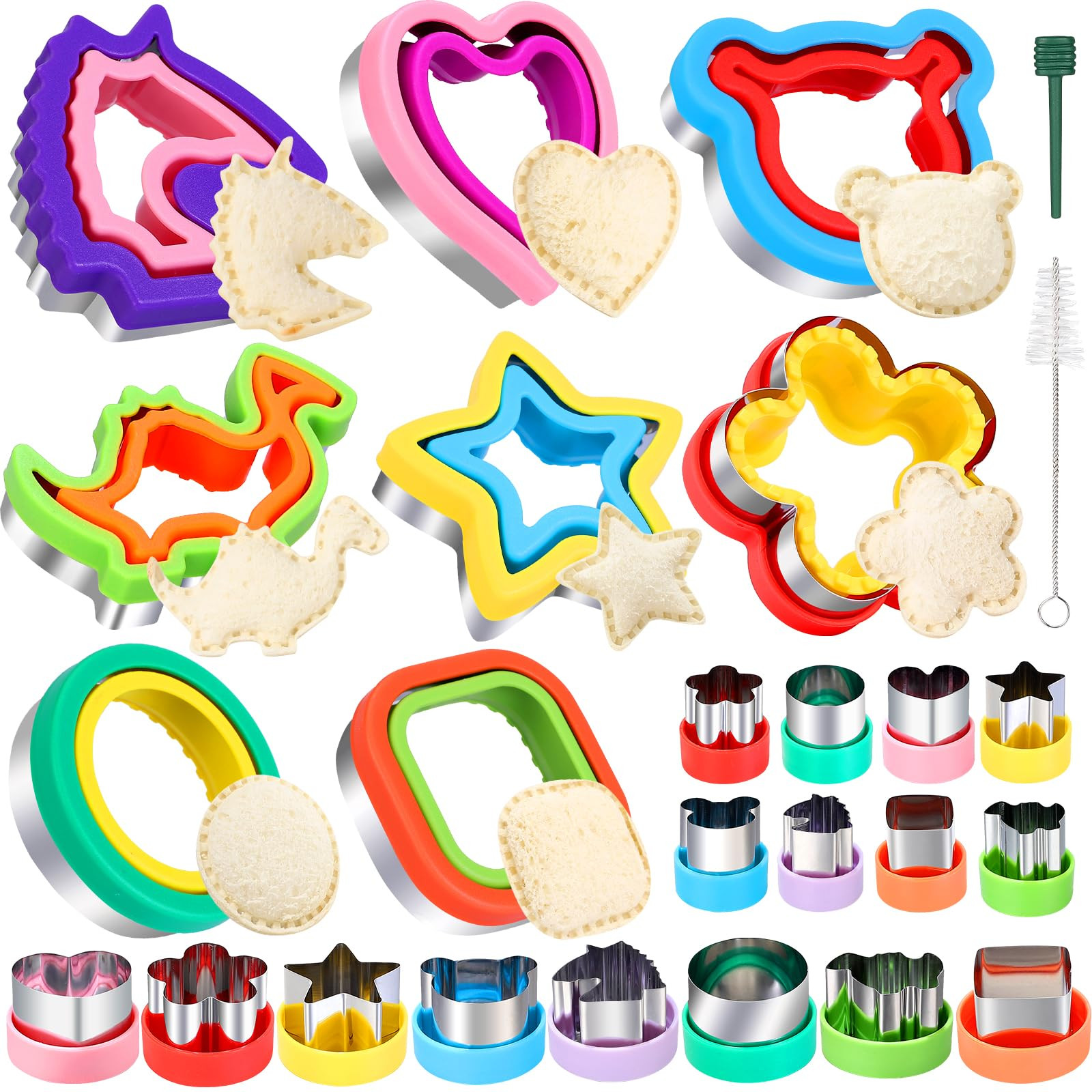 laxizar 8 Pack Sandwich Cutters Cookie Cutters Sandwich Maker Bread Maker Lunchbox 16 pcs Cookie ... | Amazon (US)