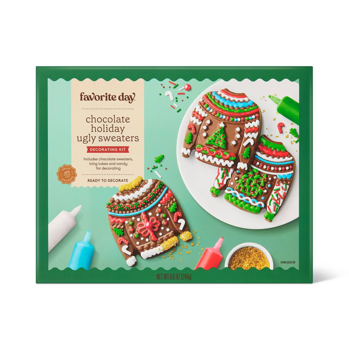 Christmas Three Chocolate Ugly Sweaters Decorating Kit - 8.6oz/3ct - Favorite Day™ | Target