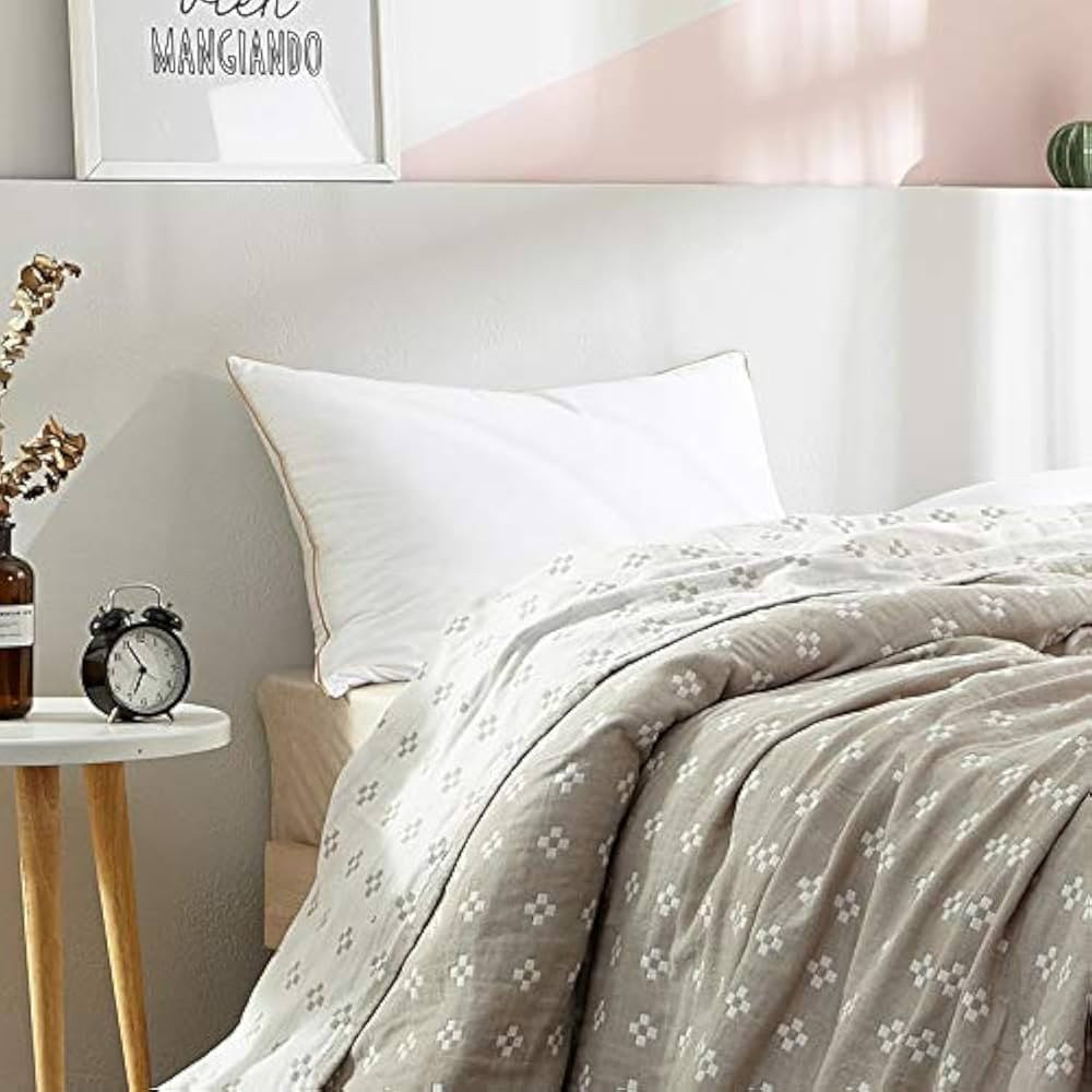 3 Layer Cozy Lightweight Muslin 100% Cotton Blanket for Bed, Couch & Sofa, Summer Bedding Coverle... | Amazon (US)