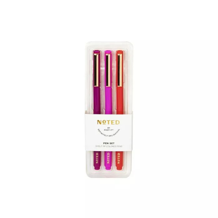 Post-it 3pk Felt Tip Pens - Pink | Target