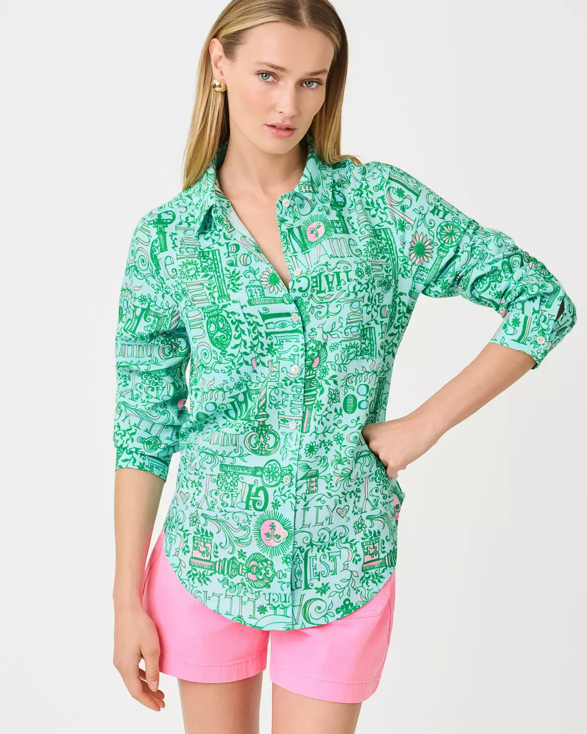 Sea View Linen Button Down Shirt | Lilly Pulitzer