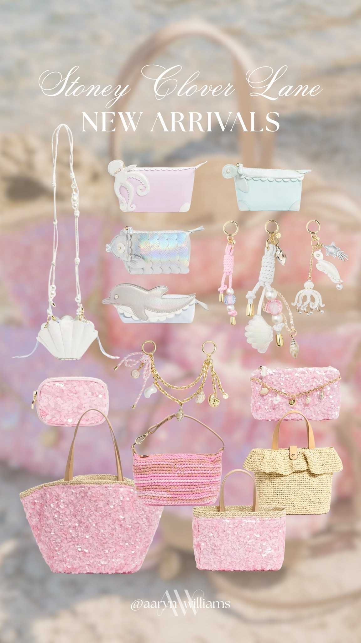 new Stoney Clover Lane arrivals and i fear i need every single piece 🐚✨ the pastel details, beachy charms, and pink sparkle bags are SO good for summer + disney trips

which one are you grabbing first? 💕

#ltkstyle #stoneycloverlane #summeraccessories #disneystyle #beachbag