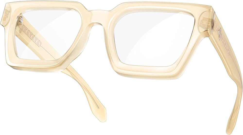 VISOONE Enhanced Version Rectangle Chic Preppy Look Blue Light Blocking Glasses for Women Men RIV... | Amazon (US)