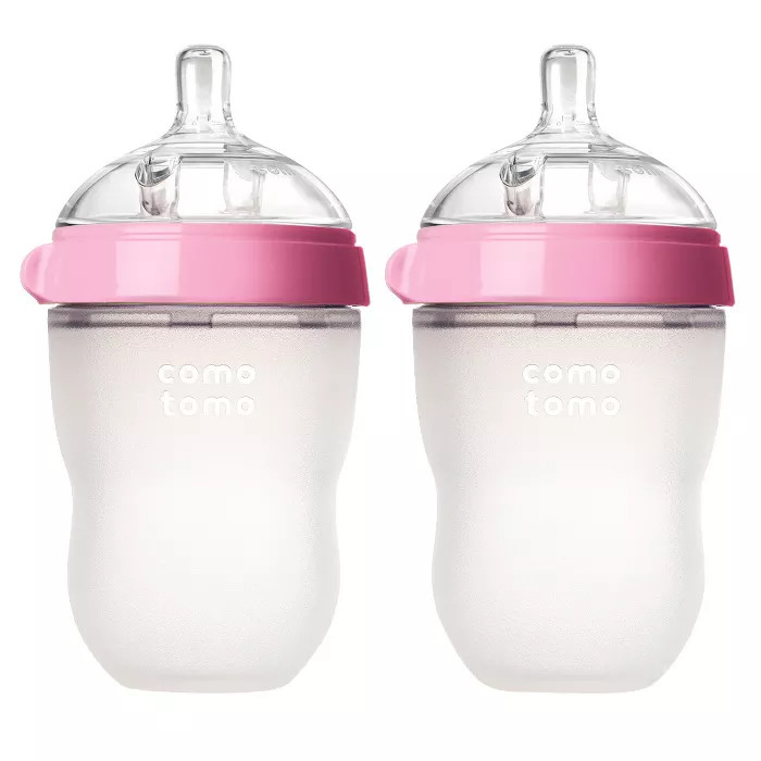 Comotomo Silicone Bottle 8-Oz (2 Pack)- Pink | Target
