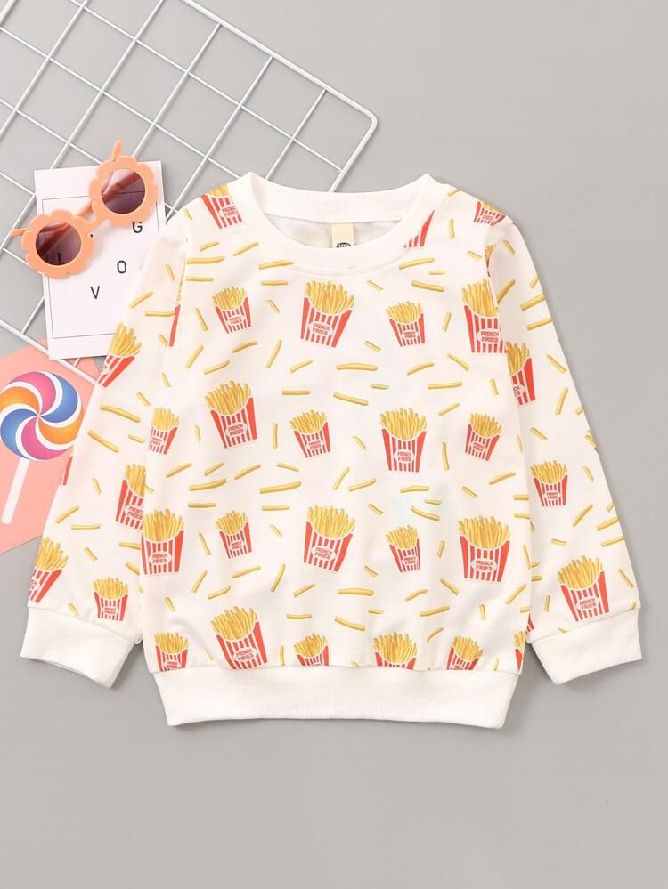 Toddler Boys French Fries Print Sweatshirt | SHEIN