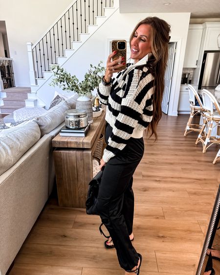 I love this new stripe open, weave sweater, neutral outfit. The parachute pants have a really nice trouser. Look about them around the waist. Can’t wait to style these more in the spring.

#LTKfindsunder50 #LTKmidsize #LTKover40