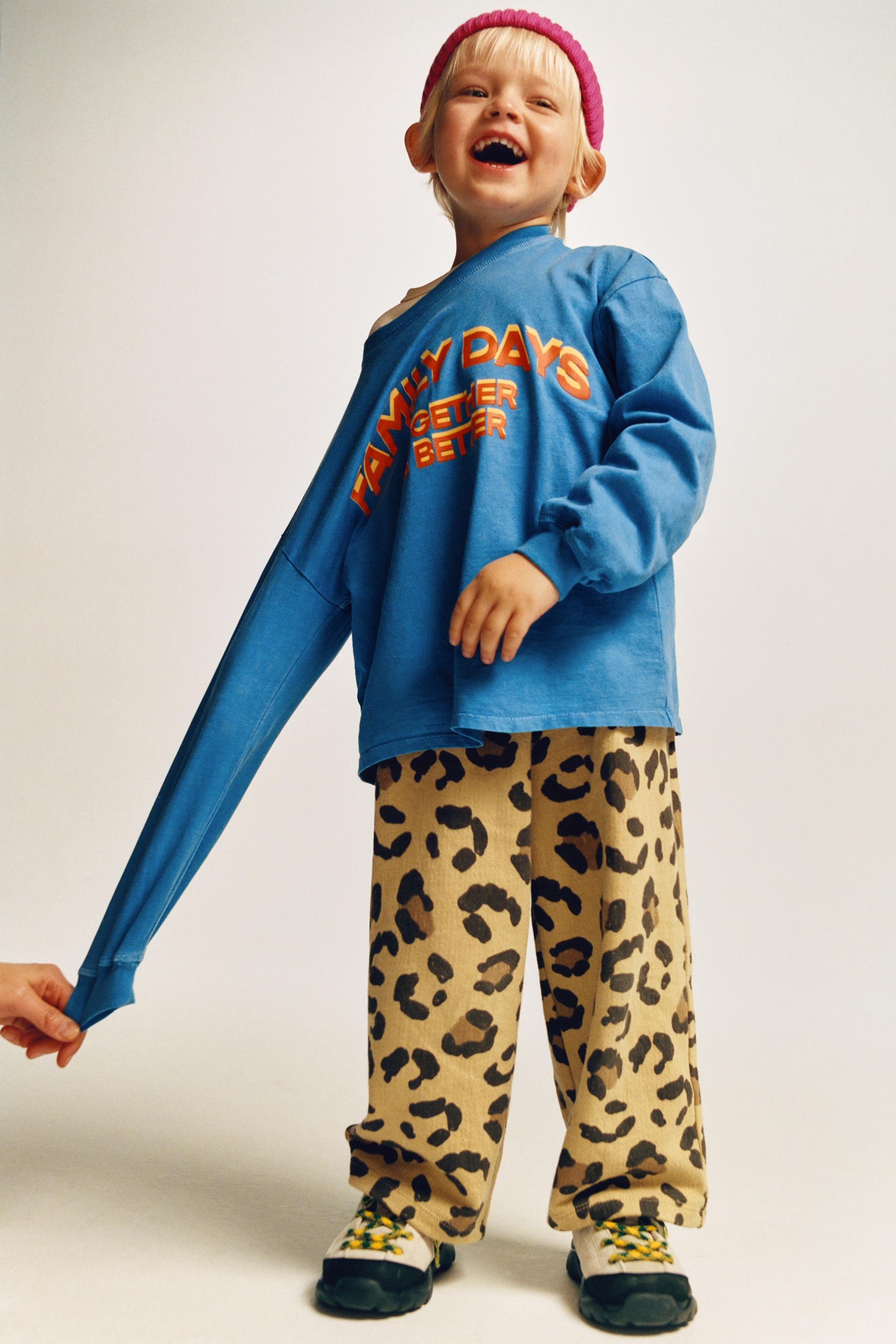ANIMAL PRINT PLUSH STRAIGHT PANTS | Zara US