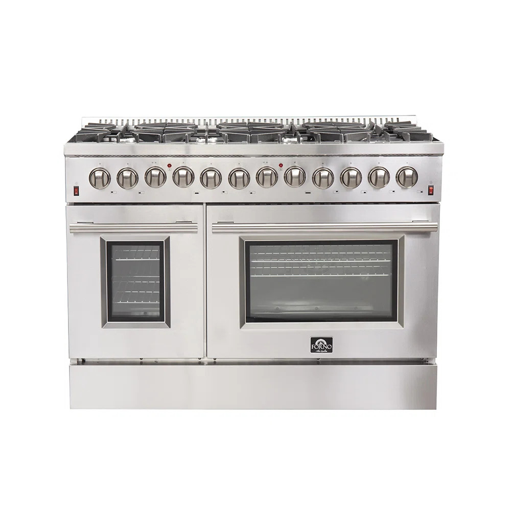 Forno Galiano 48-inch Freestanding Dual Fuel Range, 8 Sealed Burners, 6.58 Cu. Ft. Double Ovens &... | Wayfair North America