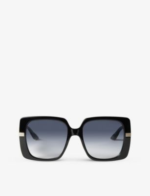 MISSOMA Le Specs x Missoma LSP-G-SN2-BLK-NS Phoenix square-frame recycled-plastic sunglasses | Selfridges