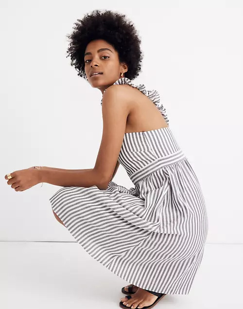 Striped Ruffle-Strap Empire Dress | Madewell