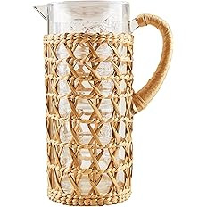 Mud Pie Acrylic Woven Pitcher; pitcher 78 oz | glass 12 oz | Amazon (US)