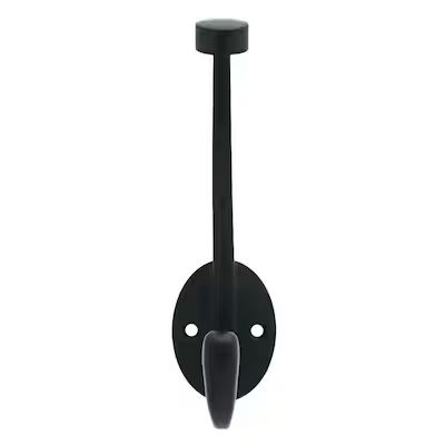 Brainerd  1-Hook 3.1417-in x 5.6102-in H Matte Black Decorative Wall Hook (35-lb Capacity) | Lowe's