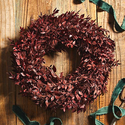Preserved Bordeaux Ruscus Wreath | Terrain