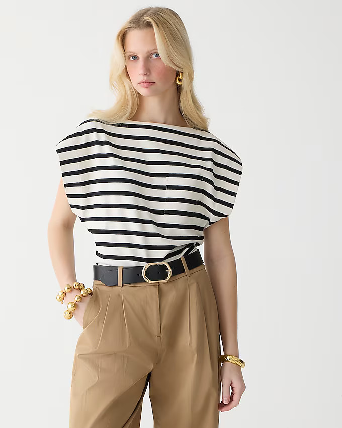 Boatneck muscle T-shirt in stripe mariner cotton | J. Crew US