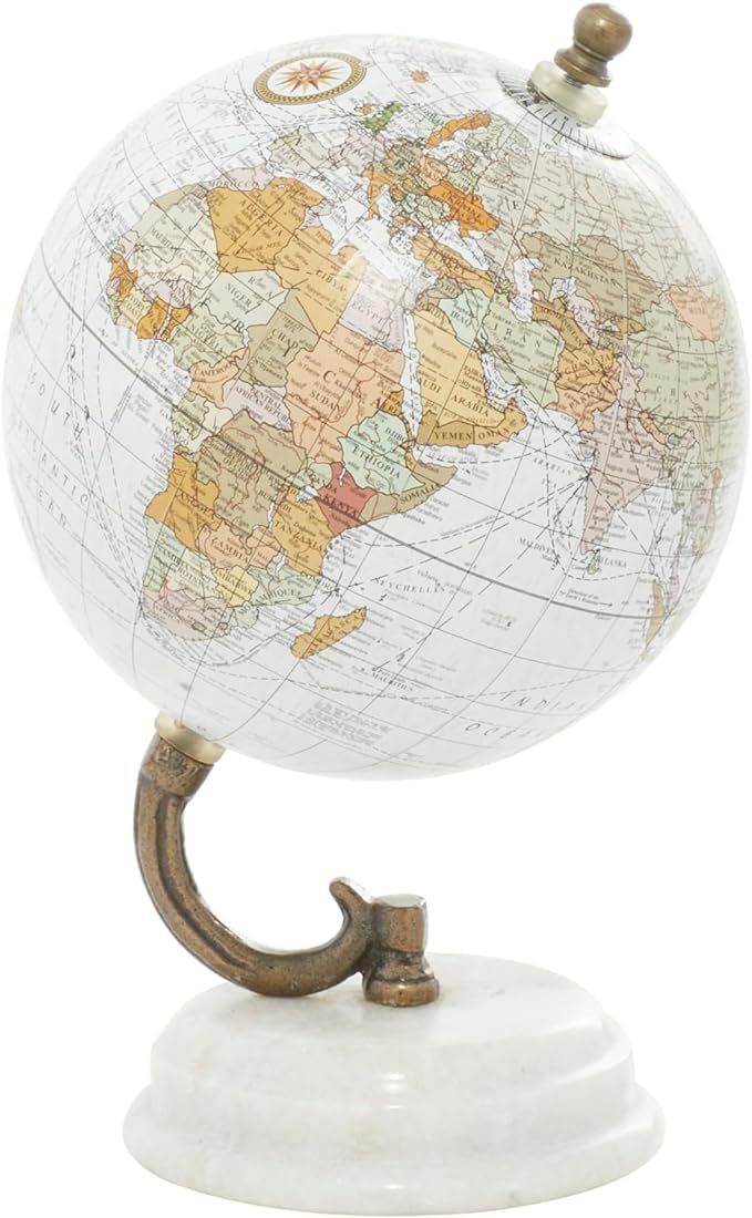 Deco 79 Marble Globe, 5" x 5" x 8", White | Amazon (US)