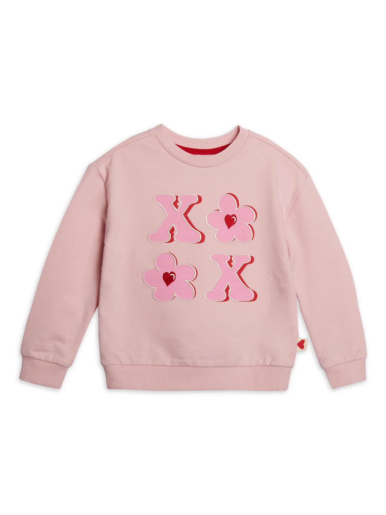 Wonder Nation Toddler Girls Valentines Day Crewneck Sweatshirt with Long Sleeves, Sizes 2T-5T - W... | Walmart (US)