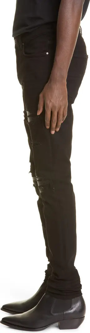 MX1 Leather Patch Ripped Skinny Jeans | Nordstrom