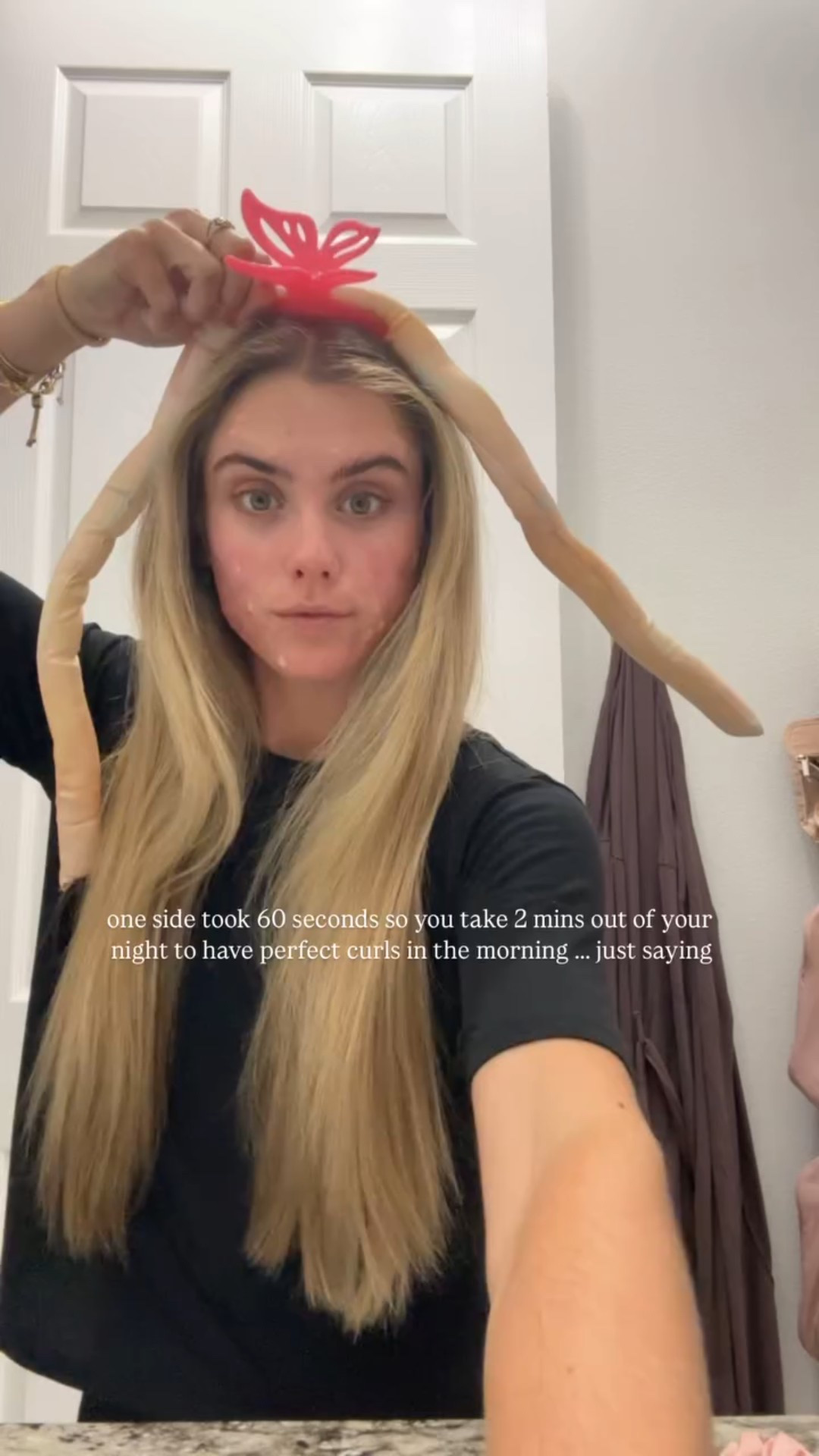 @mykitsch one side took 60 seconds so you take 2 mins out of your night to have perfect curls in the morning ..… just saying! Kitsch Satin Heatless Curling Set - Heatless Hair Curlers to Sleep in - Heatless Curls Overnight - Heatless Curling Rod - No Heat Curls Overnight - Overnight Blowout Rods - Soft Hair Rollers. My greatest hair hack has got to be sleeping in a hair ribbon. This is what gives me my heatless hair curls. These curls are always bouncy, voluminous, shiny, and perfection that require absolutely zero heat, saving my hair on necessary, heat damage while still getting those desirable curls. I have lots of tutorials on how I put them in my hair saved my TikTok and Instagram @sloanevosen. if you are looking for some hacks for perfect curls comment below and I’ll share my favorites! #hair #heatlesscurls #heatlesshair #heatlesswaves #hairstyles #hairhack #hairhealth #heatlesshairstyles #hairroutine #hairribbon #heatlesshaircurler #LTKWatchNow 

#LTKBeauty #LTKSeasonal #LTKFindsUnder50