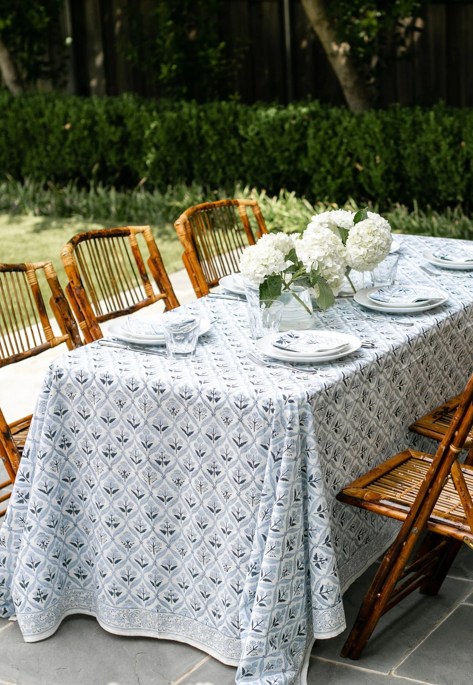 Multi Blue Floral Tablecloth by Holly Harris Designs | Support HerStory