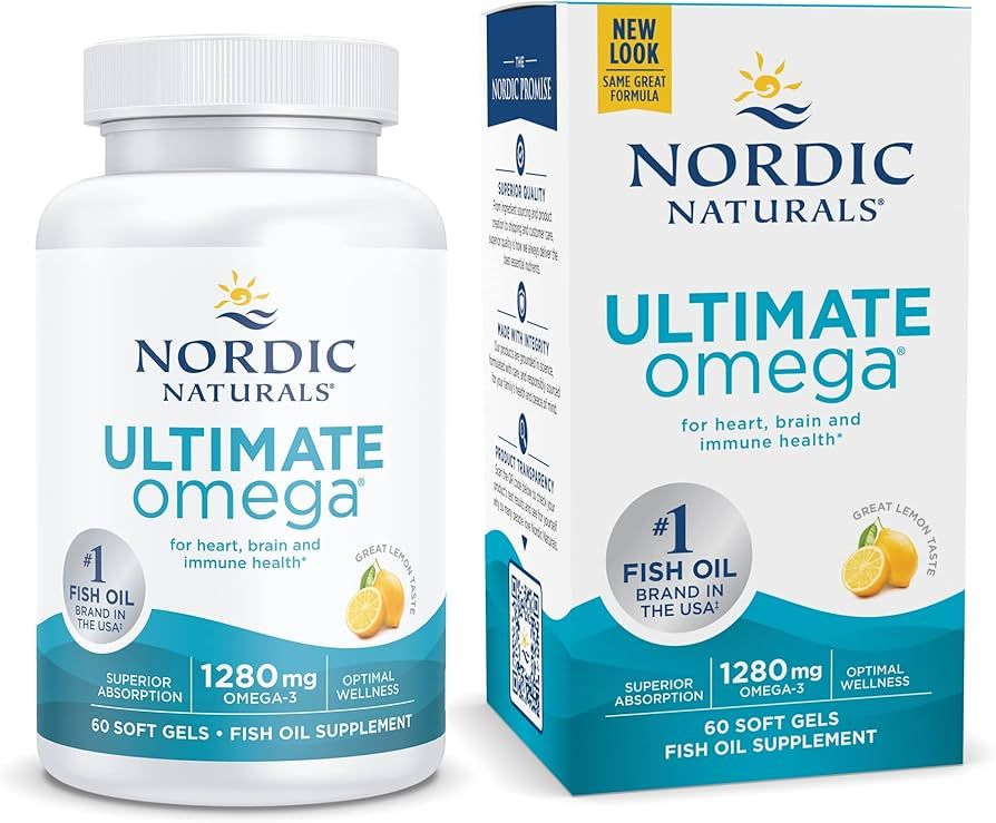 Amazon.com: Nordic Naturals Ultimate Omega, Lemon Flavor - 180 Soft Gels - 1280 mg Omega-3 - High... | Amazon (US)