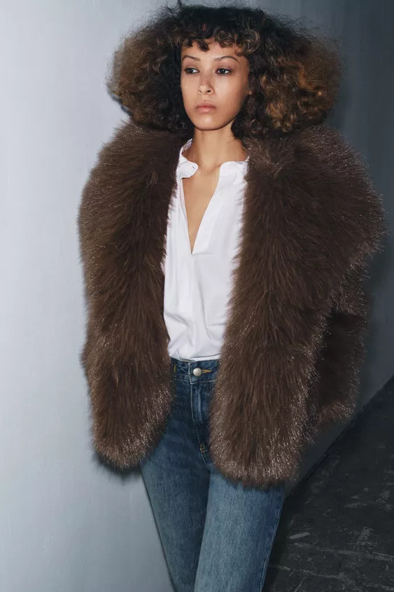 ZW COLLECTION FAUX FUR SHORT COAT | Zara US