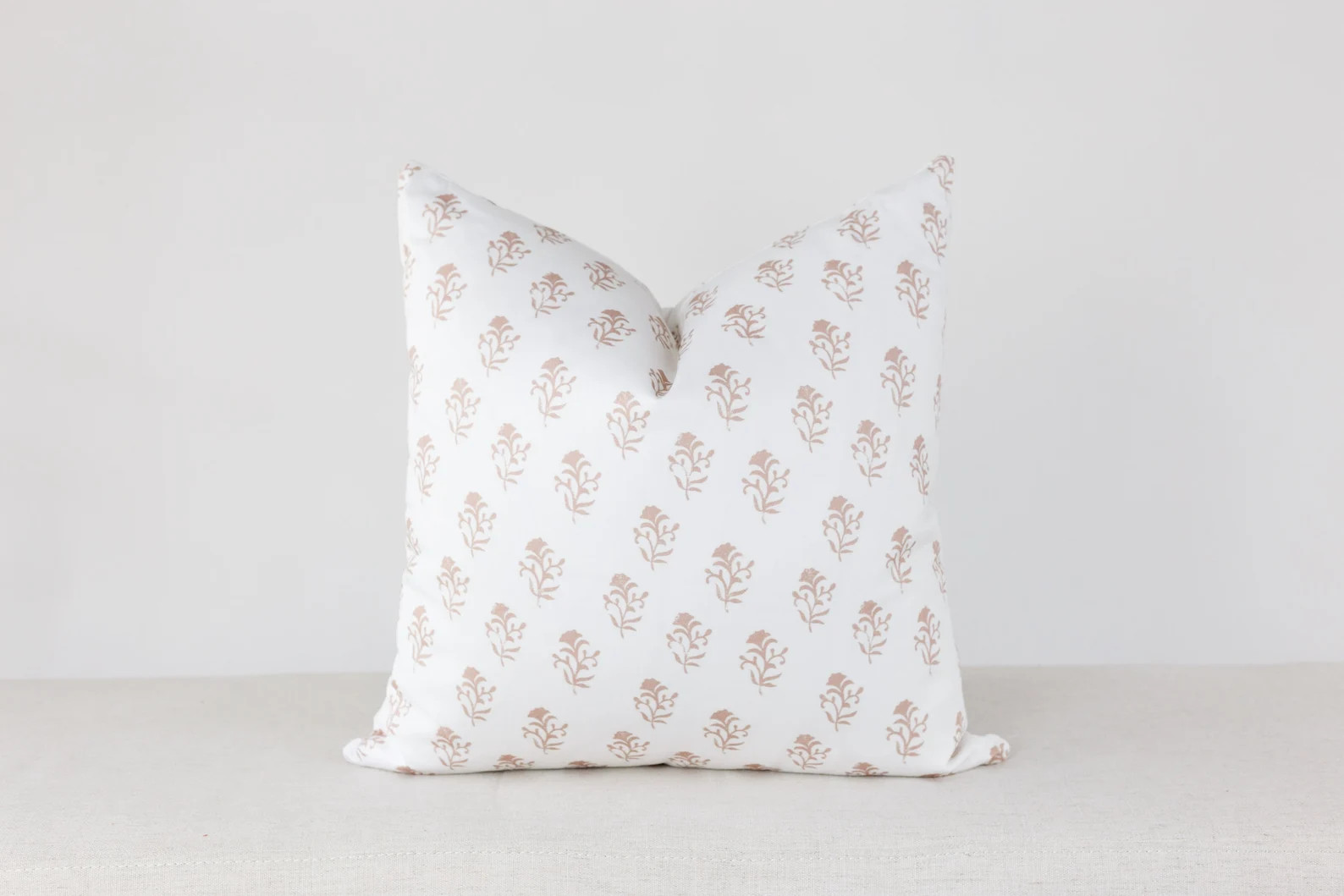 Floral Block Print Pillow Cover, Modern Floral Pillow Cover, Blush Pillow Cover, Designer Pillow ... | Etsy (US)