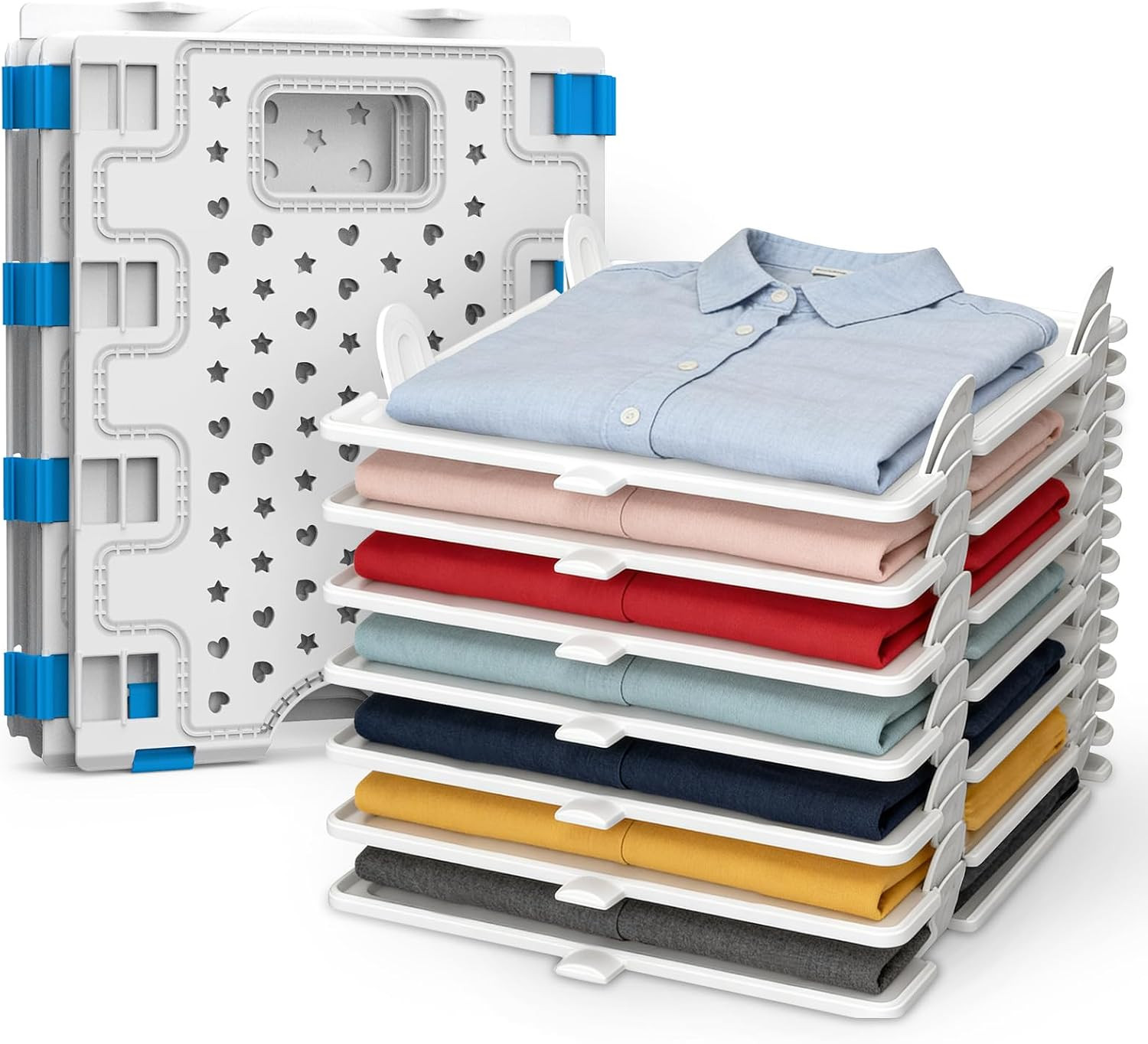 10Pcs Stackable Closet Organizer & Shirt Folding Board Bundle | Amazon (US)