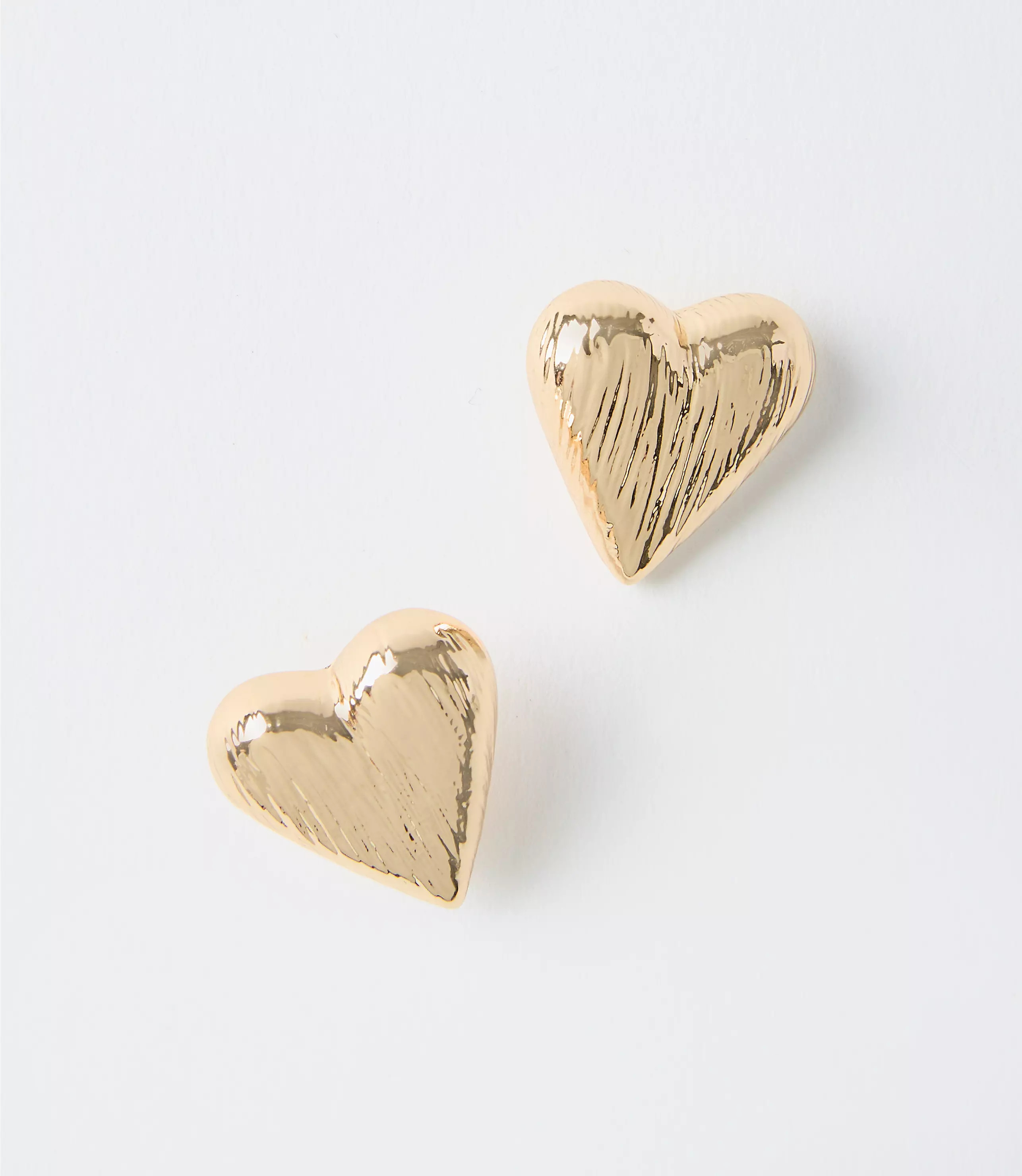 Brushed Heart Stud Earrings | LOFT