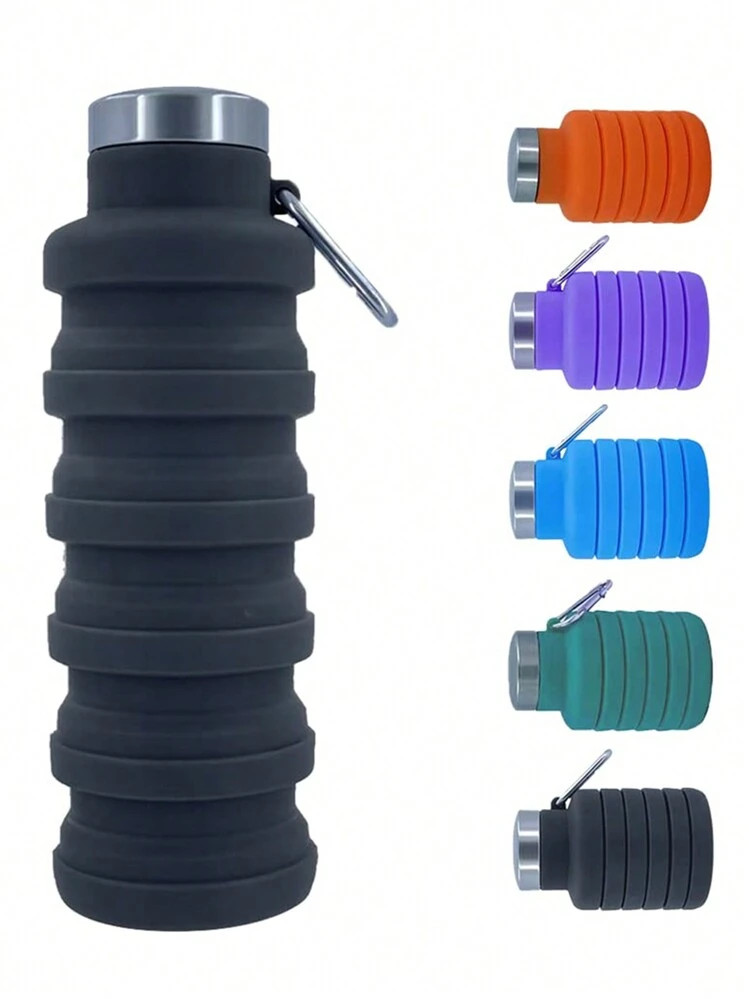 Collapsible Water Bottles,17oz Large Capacity Silicone Water Bottle With Carabiner,Reusable Folda... | SHEIN