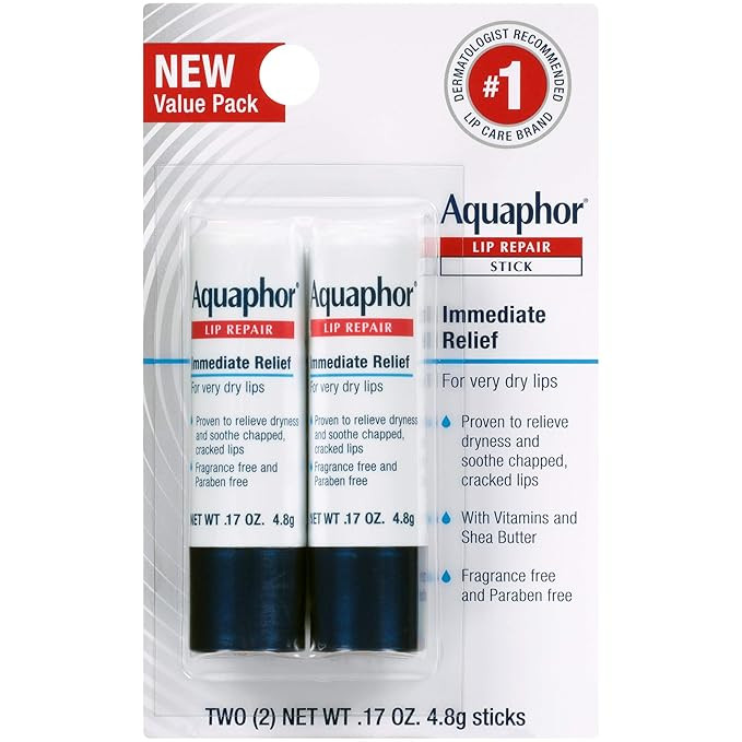 Aquaphor Lip Repair Stick, Lip Protectant, Moisturizing Lip Balm Multipack, 0.17 Oz, 2 Pack | Amazon (US)