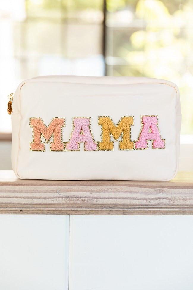 Mama Patch Coral and Tan Large Bag | Pink Lily