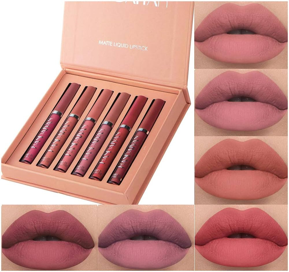 BestLand 6Pcs Matte Liquid Lipstick Makeup Set, Matte liquid Long-Lasting Wear Non-Stick Cup Not ... | Amazon (US)